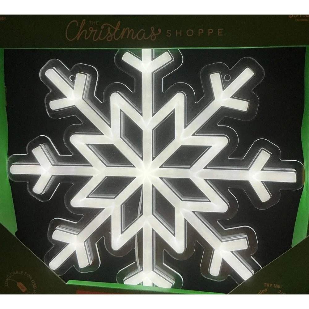 The Christmas Shoppe LED Neon Snowflake Wall Light, 14